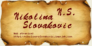 Nikolina Slovaković vizit kartica